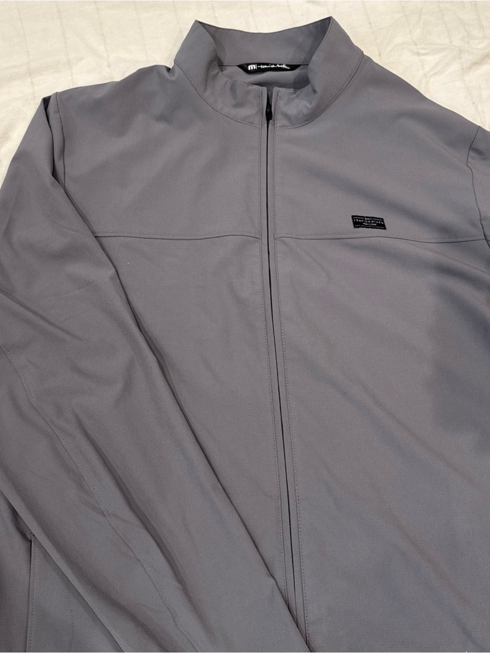 Travis Mathew Jacket Mens 2XL Gray Crystal Cove 2.0 Full Zip Golf Performance